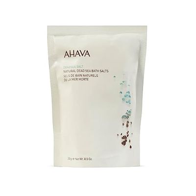 AHAVA Dead Sea Mineral Bath Salt- Intense Relaxation for Body &amp; Mind, Elevates Moisture, Softens &amp; Eases Sore Muscles, Enriched by Exclusive Dead Sea Salt &amp; Osmoter, 8.5 Oz.