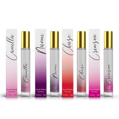 Regal Fragrances Eau De Parfum for Women Rollerball Set - Naomi, Camilla, Chase, and Crimson - INSPIRED by BRIGHT CRYSTAL, JADORE, BAC. RUG. 540 - (0.33 fl oz / 10 ml) Each