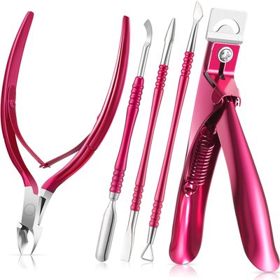 Mudder Nail Clipper False Nails Tip Cutter Set Cuticle Trimmer Nipper with Acrylic Clipper Cuticle Pusher Scraper Stainless Steel Cuticle Remover Manicure Pedicure Tools Kit for Salon Home Art Design