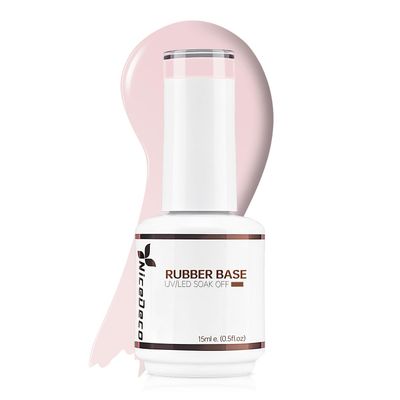 Nicedeco Hema Free Rubber Base Gel for Nails Cruelty Free Vegan Nude Pink Rubber Gel U V Color Base Gel Nail Polish 15ML 022