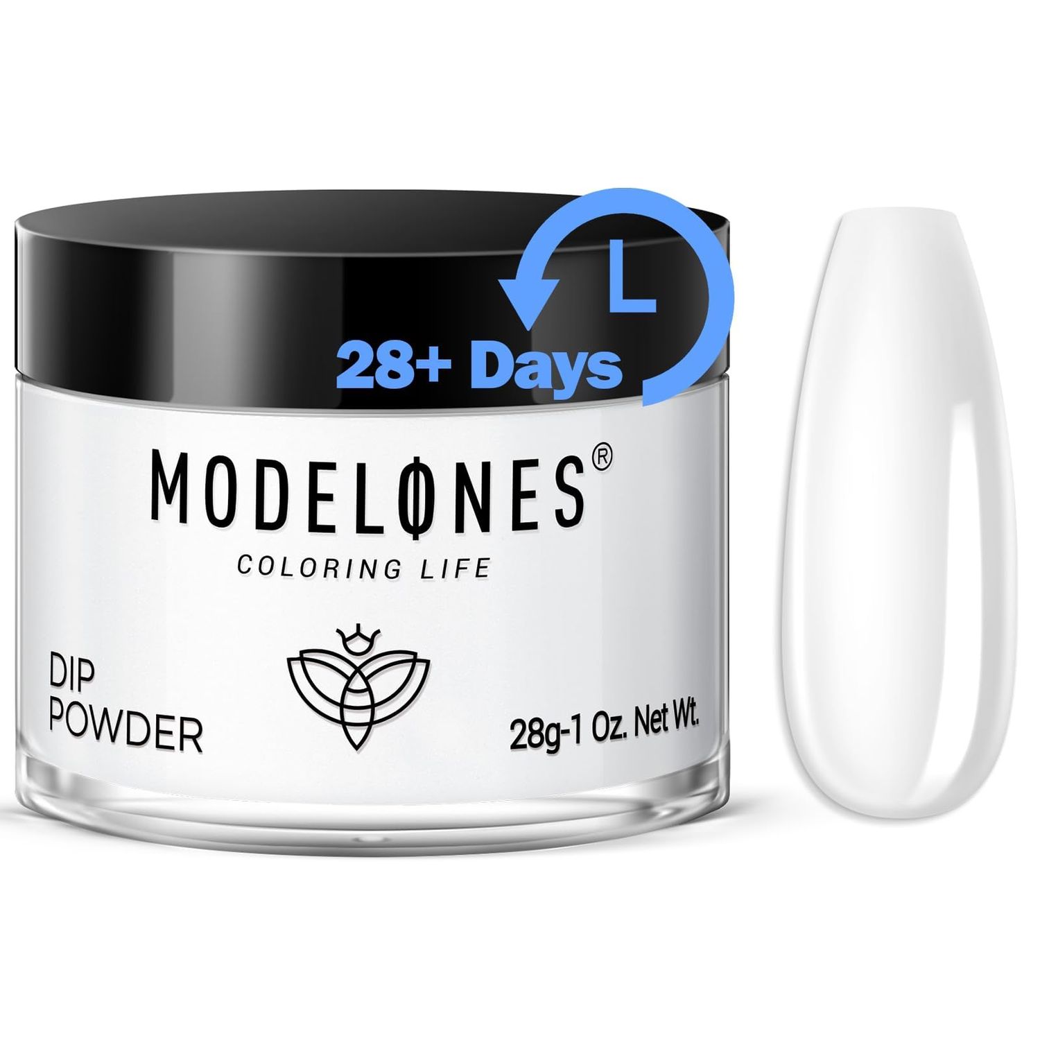 Modelones Dip Powder Clear Color - Long-Lasting Nail Dipping Powder Kit - DIY French Nail Art at Home - No Lamp Required