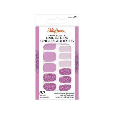 Sally Hansen Salon Effects, Orchids Bloom, Nail Strips, No UV Light Needed, No Dry Time, Long-Lasting, Non-Damaging, No Chipping