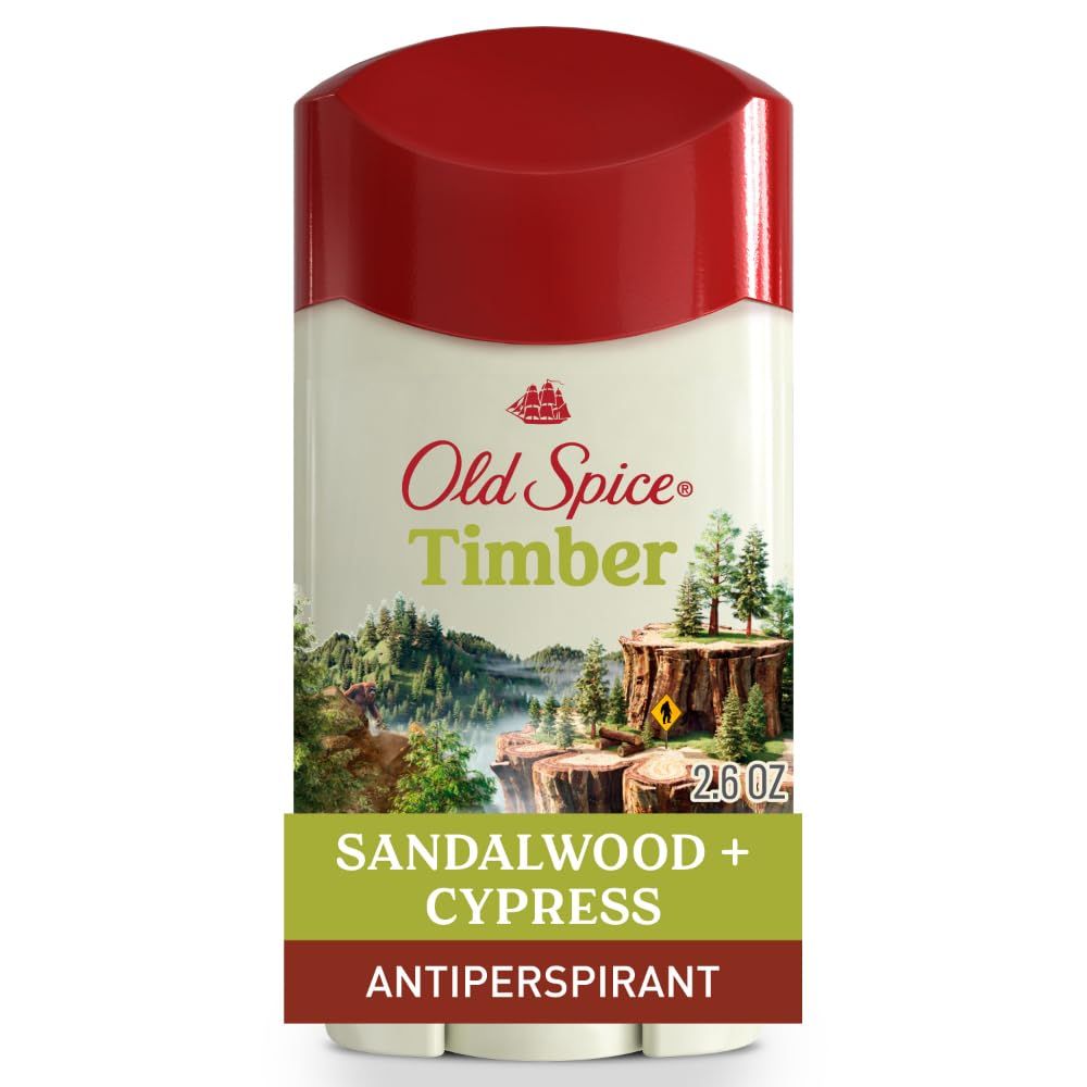 Old Spice Dry Feel Antiperspirant Deodorant for Men, 24/7 Freshness, 24/7 Sweat &amp; Odor Protection, Gentle on Skin with Skin Conditioners, Timber with Sandalwood Cypress Scent, 2.6 oz