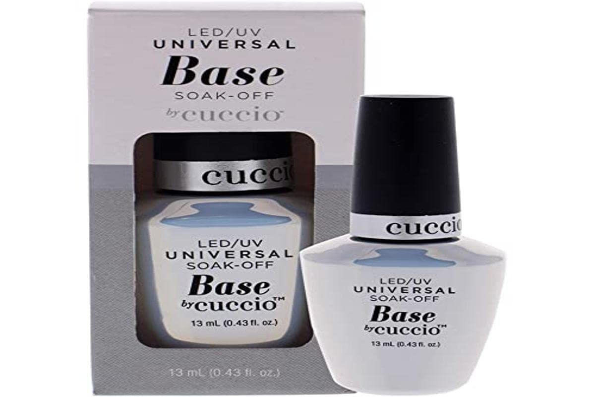 Cuccio Pro LED/UV Universal Soak Off Base - Creates The Perfect Canvas - Adds More Strength To Your Gel Polish - Smoothens Ridges And Imperfections On Your Natural Nail - 0.43 Oz Nail Polish