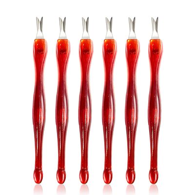 Cuticle knife Trimmer, 24 Pack Cuticle ForkTrimmer Nail Cuticle Remover Trimmer Pusher Dead Skin with Double Head V-Shaped Fork Manicure Pedicure Cleaner Care Tools for Home and Nail Shop (R)
