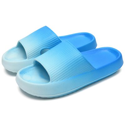 rosyclo Pillow Slipers for and Man, EVA Flat Clouds Massage Shower Bedroom Non Slip Quick Drying Open Toe Super Soft Comfy Thick Sole Puffy Bath sliders Sandalias, Ocean
