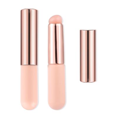 Makartt Nail Brush, 2pcs Reusable Chrome Powder Applicator, Pink Art Pen Silicone Brushes For Pat Ombre Gel and French Nails, Lipstick, Concealer, Eyeshadow