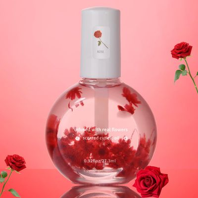 Rose Scented Cuticle Oil, Cuticle Oil with Flowers,Nail Growth Oil, Cuticle Oil for Nails, Brush Cuticle Oil for Nails, Nourishing Oil for Nails and Cuticles