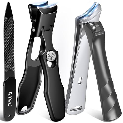Slanted Nail Clippers for Men, Popular Wide Jaw Nail Clippers with Catcher, Sharp Ingrown Toenail Clippers with Slanted Curved Blade, Wide Opening Anti Splash German Nail Clipper Fingernail