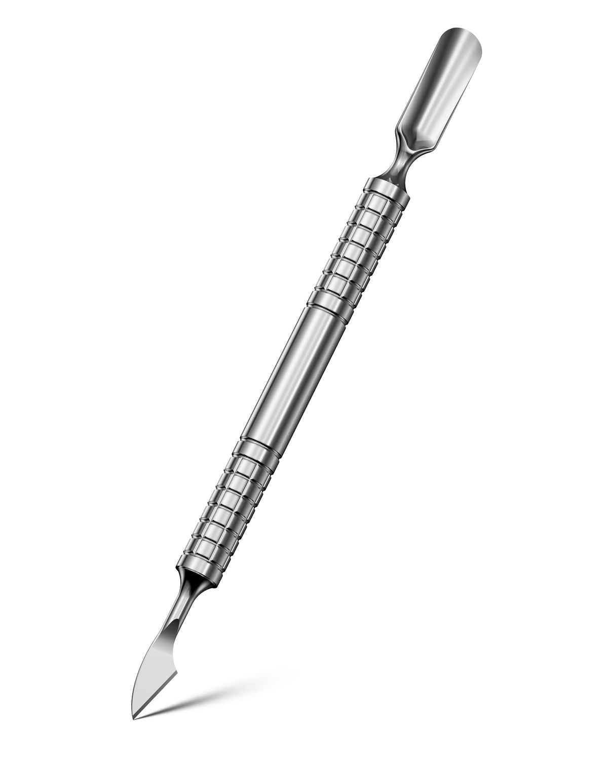2025 Upgraded Dual Head Cuticle Pusher Remover Tool - Curved &amp; Chisel Edge Stainless Steel, Ergonomic Non-Slip Handle for Professional Salon &amp; Home Manicure Nail