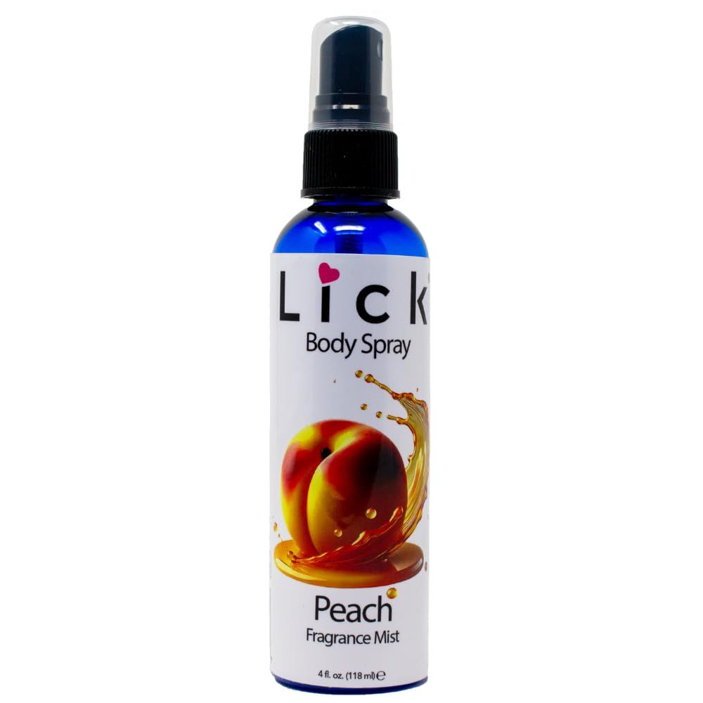 LICK Peach Scented Body Spray - Light and Fresh Fruity Mist - 4 fl oz