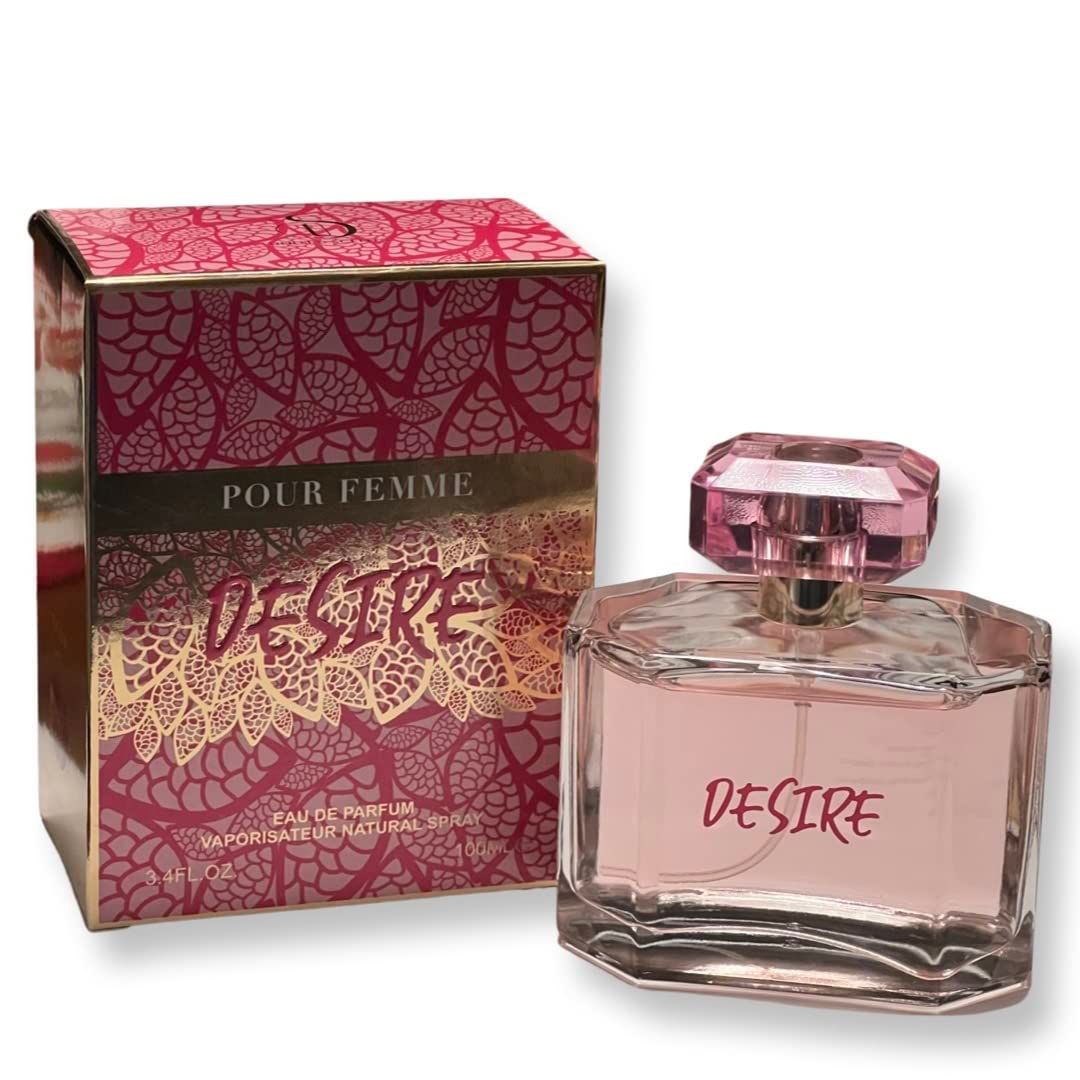 United Scents POUR FEMME DESIRE - Eau de Parfum - Top Notes: Peony, Pink Pepper and Asuka - 3.4 Fl Oz