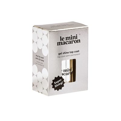 Le Mini Macaron Gel Nail Polish Top Coat | No Wipe Top Coat Gel Polish, Clear Quick Dry Formula, 3X the Shine | Chip-Free Manicure, Vegan, Non-Toxic &amp; 9-Free, Long-Lasting, Salon Quality Nails at Home