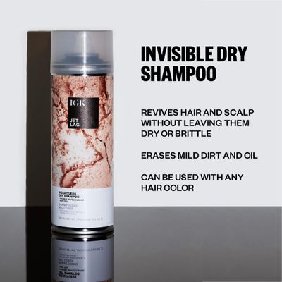 IGK JET LAG Invisible Dry Shampoo | Weightless Refresh Style | Vegan Cruelty Free | 6.3 Oz