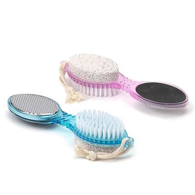 DecorRack (4 in 1) Pedicure Paddle Kit Tool with Pumice Stone for Feet, Foot Hand Toe Nail Cleaning Brush, Metal File and Emery Board, Manicure Foot Rasp Callus Remover Pedi Set (Random Color, 2 Pack)