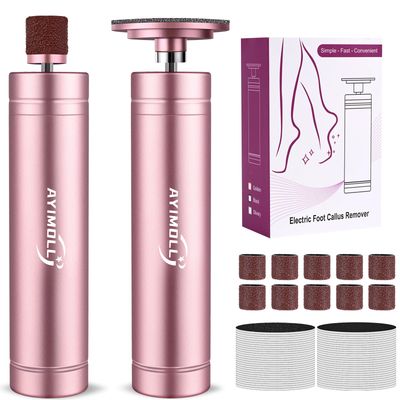 Electric Foot File - Adjustable Speed 1000RPM Callus Remover for Feet, 2 in 1 Foot Nail Grinder with 60Pcs Sandpaper Discs, Professional Pedicure Tool for Women Men Dead Dry Crack Skin Calluses