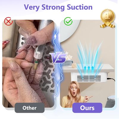LIONVISON Nail Dust Collector for Salons: Vacuum Fan Dust Suction Machine for Beginners DIY - Manicure Pedicure Tool with Reusable Filter for Home