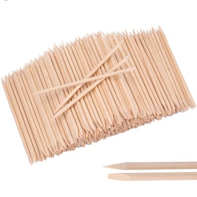 Hedume 600 Pcs Orange Wood Nail Sticks, Double Sided Multi Functional Cuticle Pusher Remover, Pointed End &amp; Flat End Manicure Pedicure Tool