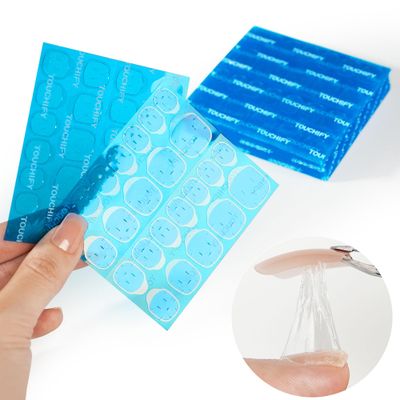 TOUCHIFY Premium Press-On Nail Adhesive Tabs 10 Sheets with 12 Sizes, 240 PCS Ultra-Thin &amp; Waterproof Jelly Stickers for Long-Lasting Manicures &amp; Pedicures (240PCS-Nomarl Nail Beds)