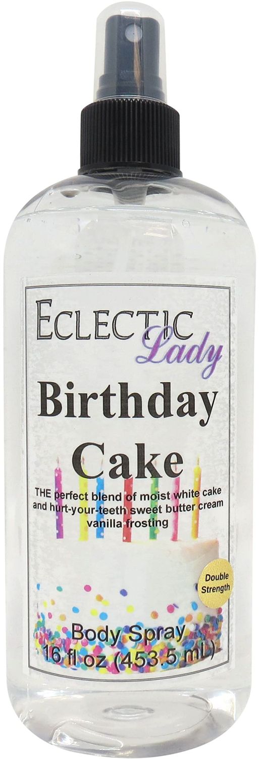 Eclectic Lady Birthday Cake Body Spray, Double Strength, 16 ounces, Body Mist for Women with Clean, Light &amp; Gentle Fragrance, Cologne with Soft, Subtle Aroma For Daily Use