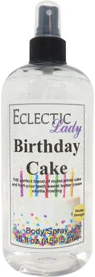 Eclectic Lady Birthday Cake Body Spray, Double Strength, 16 ounces, Body Mist for Women with Clean, Light &amp; Gentle Fragrance, Cologne with Soft, Subtle Aroma For Daily Use