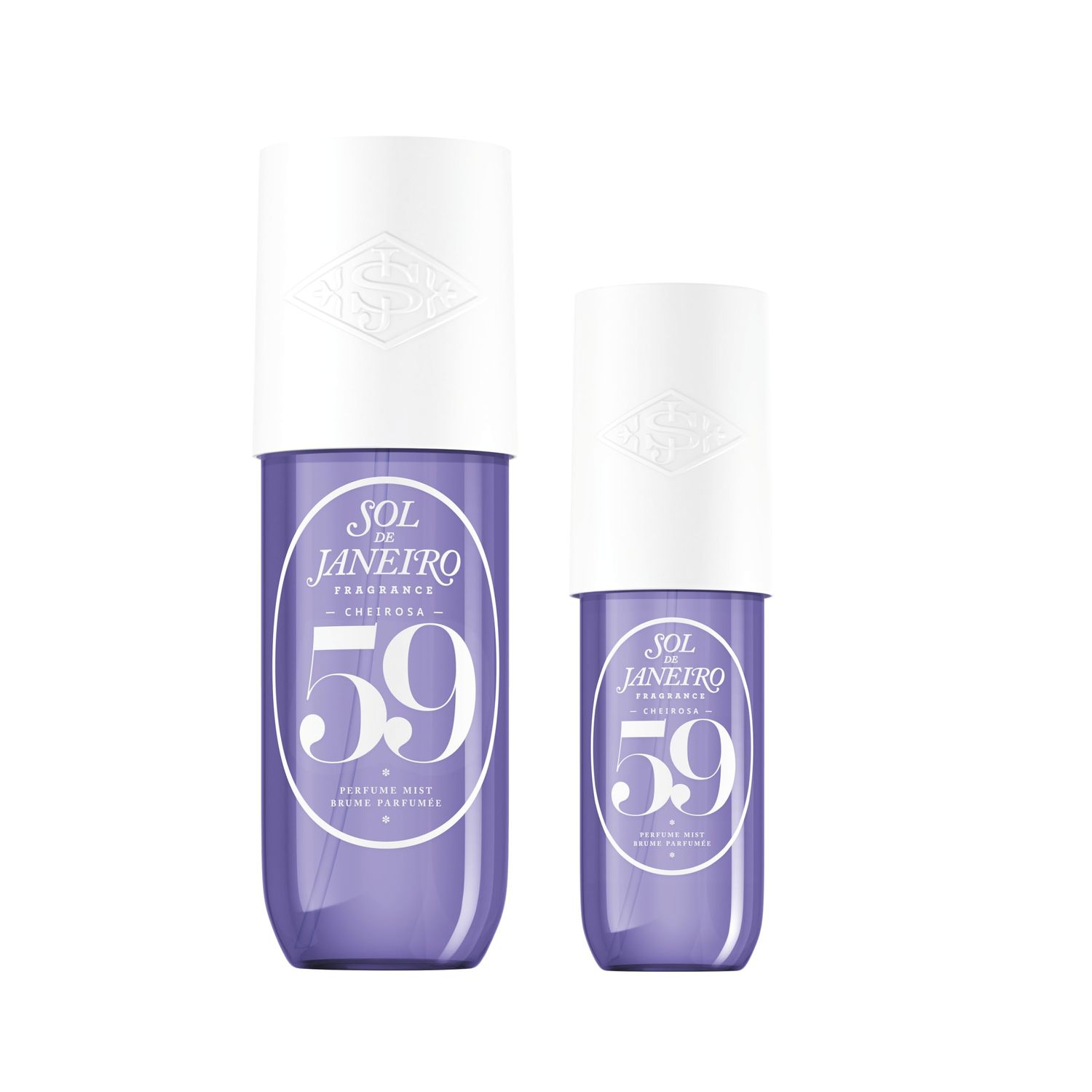 SOL DE JANEIRO Cheirosa Hair &amp; Body Fragrance Mist Full Size and Travel Size Set - Home and Away Bundle - 8.1 &amp; 3 fl oz Duo (Cheirosa 59)