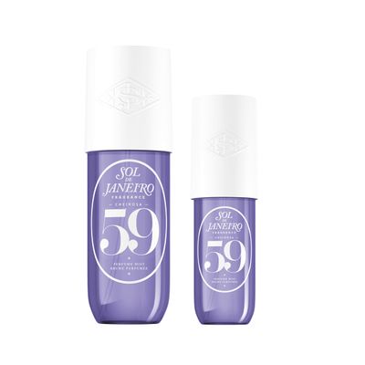 SOL DE JANEIRO Cheirosa Hair &amp; Body Fragrance Mist Full Size and Travel Size Set - Home and Away Bundle - 8.1 &amp; 3 fl oz Duo (Cheirosa 59)
