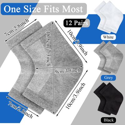 Moisturizing Socks,toeless Socks for Women for Dry Cracked Heel Treatment,Cracked Heel,msilicone Socks for Women (One Size-3 Pairs)