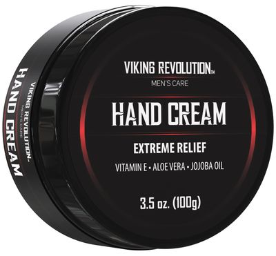 Viking Revolution Mens Hand Cream - Repair Cream for Dry, Cracked Hands - Aloe Vera Treatment with Vitamin E (3.5oz)