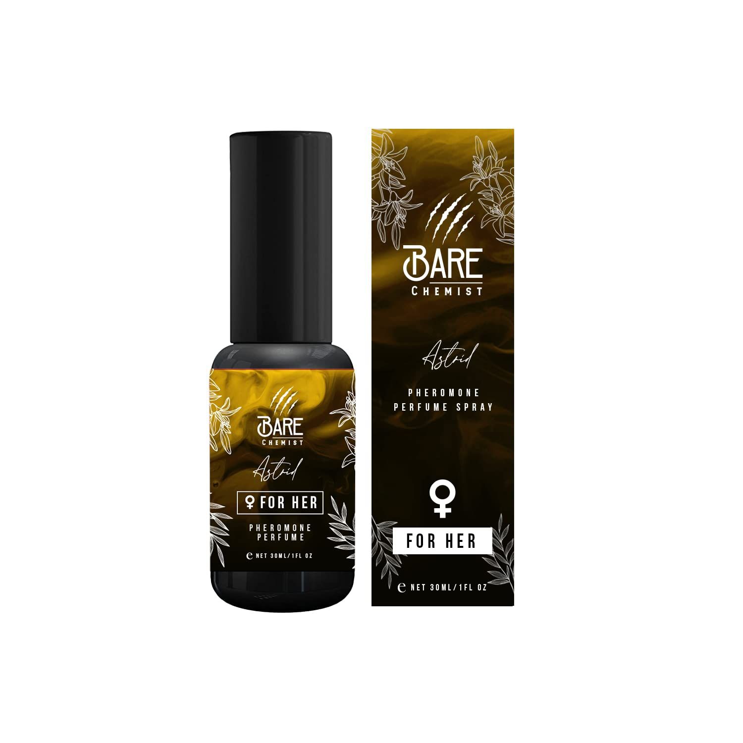Bare Chemist Astrid Pheromone Perfume for Women Attraction Formula - Oil Perfume Infused with Pheromones for Her Long Lasting Formula 1oz. - Sweet, Vanilla, Floral, Spice