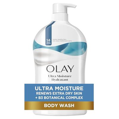 Olay Body Wash for Women, Ultra Moisture, For Extra Dry Skin, 24hr Moisturizing, Hydrating &amp; Refreshing, B3 Vitamin Complex, Free of Parabens &amp; Phthalates, Scented, 33 fl oz