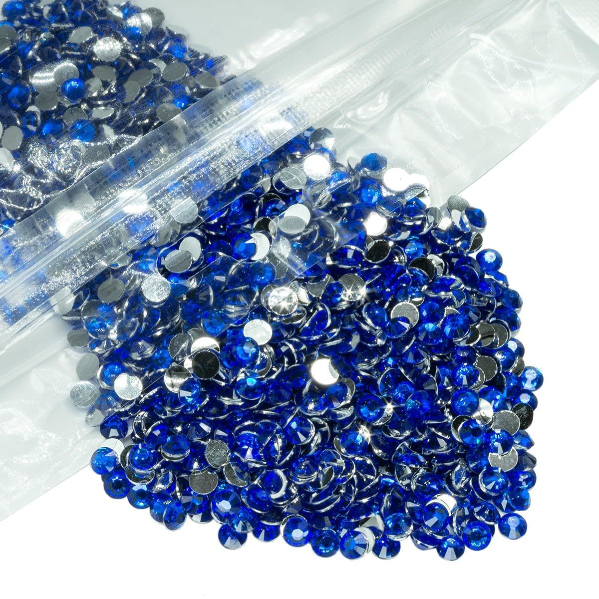 qiipii 5000PCS 4mm Crystal Blue Resin Rhinestones for Crafts Royal Blue Flatback Rhinestones Bulk SS16 Non-Hotfix Stones Diamonds Crystals Gems for Face Eyes Makeup Mug Tumblers Bottles DIY Crafts