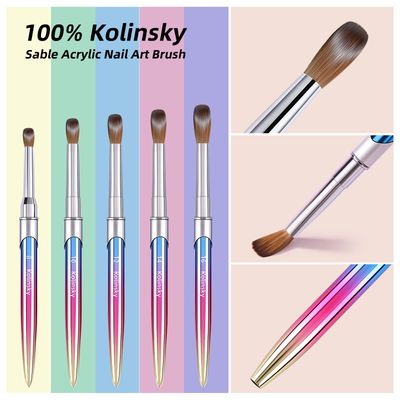100 Kolinsky Acrylic Nail Brush,3D Pure Handmade Round Shape Size 12 Nail Brushes for Acrylic Application, Professional Nail Art Brush Manicure for Professional Manicure DIY Home Salon(12)