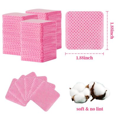 MAQIHAN 600 Lint Free Nail Wipes - Pink Nail Polish Remover Wipes Lint Free Nail Wipes Pads for Gel Nails No Lint Nail Glue Wipes Eyelash Extensions Toallitas Para Uas Sin Pelusa Nail Supplies