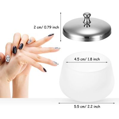 2 Pieces Matte Crystal Glass Nail Art Dappen Dish Nail Art Acrylic Liquid Powder Dappen Dish Container Holder for Acrylic Powder Liquid Styling Tool