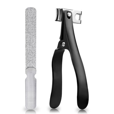 ILLFER Nail Clippers for Seniors Fingernail and Toenails, 360 Rotating Head Ergonomic Long Handle Premium Steel Nail Trimmer for Men Women