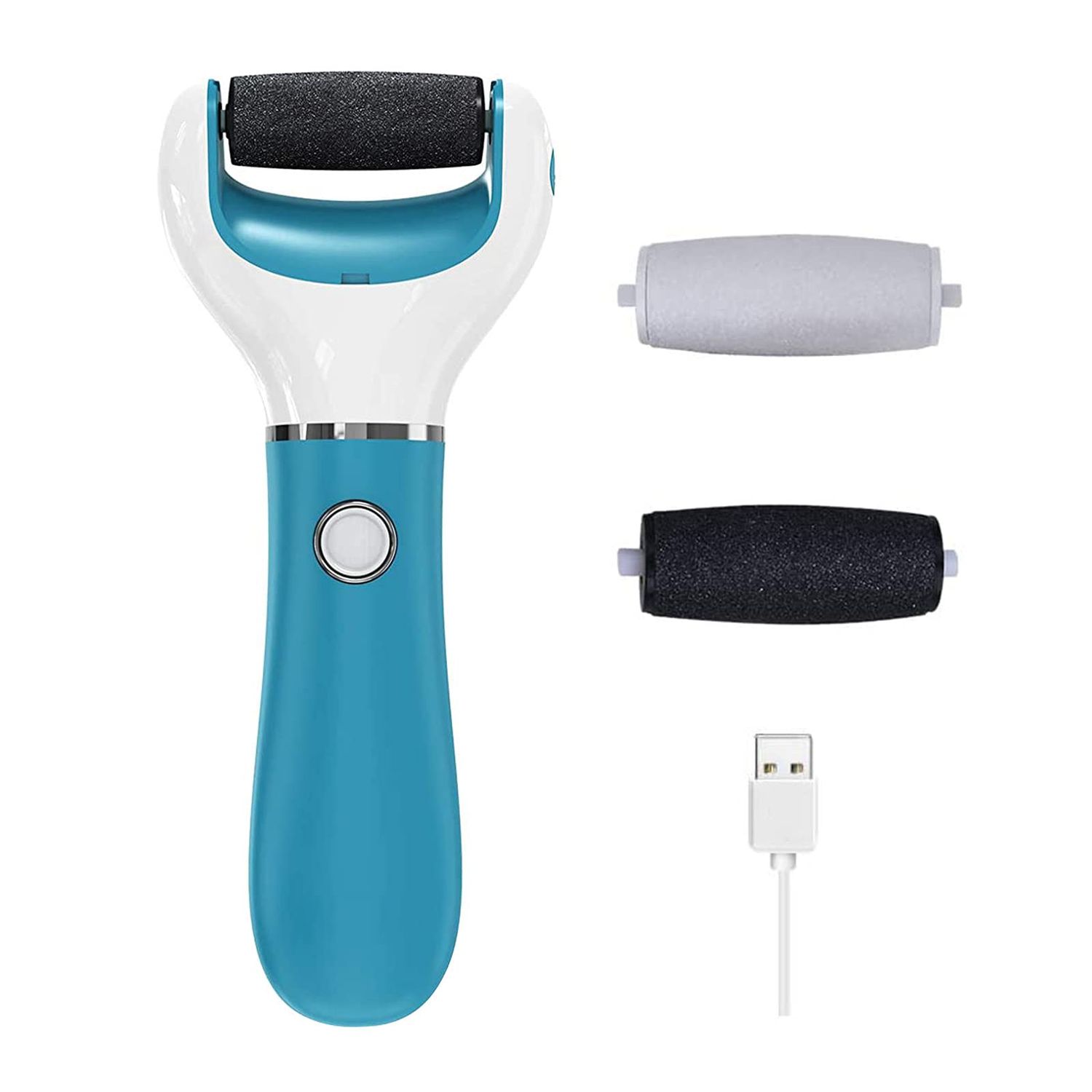 Electric Foot File Callus Remover Professional, 2-Speed Rechargeable Pedicure Tool for Remove Calluses, Dry, Hard, Dead, Cracked Skin, includes 2 Coarses (blue)