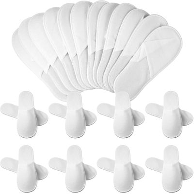 Jecery 40 Pairs Disposable House Slippers for Guests Bulk Slipper Pack for Hotel Spa Travel Shoeless Home White Closed Toe