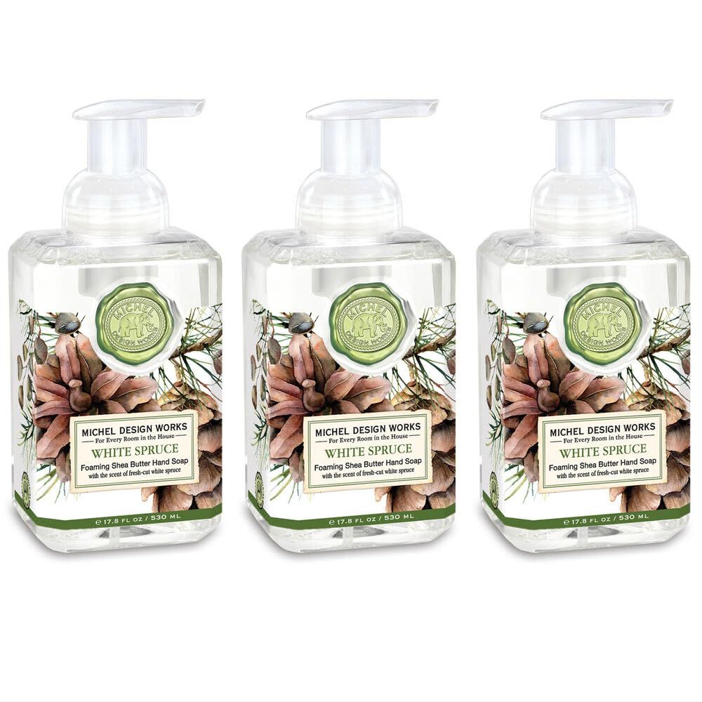 Michel Design Works Foaming Hand Soap, 17.8-Fluid Ounce, White Spruce 3-PACK