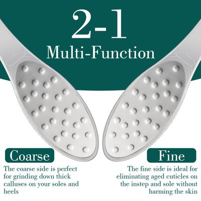 JIEYAO Stainless Steel Foot File, Metal Foot Scraper, Professional Foot File Callus Remover Double-Sided Foot Rasp Scrubber Pedicure Foot Care Tools for Wet & Dry Skin Heel Grater for Feet