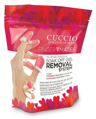 Cuccio Finger Mates Soak Off Gel Removal System - Reusable Non Latex Caps Remove Gel Nail Polish (10 Reusable Caps / 20 Foam Pads)