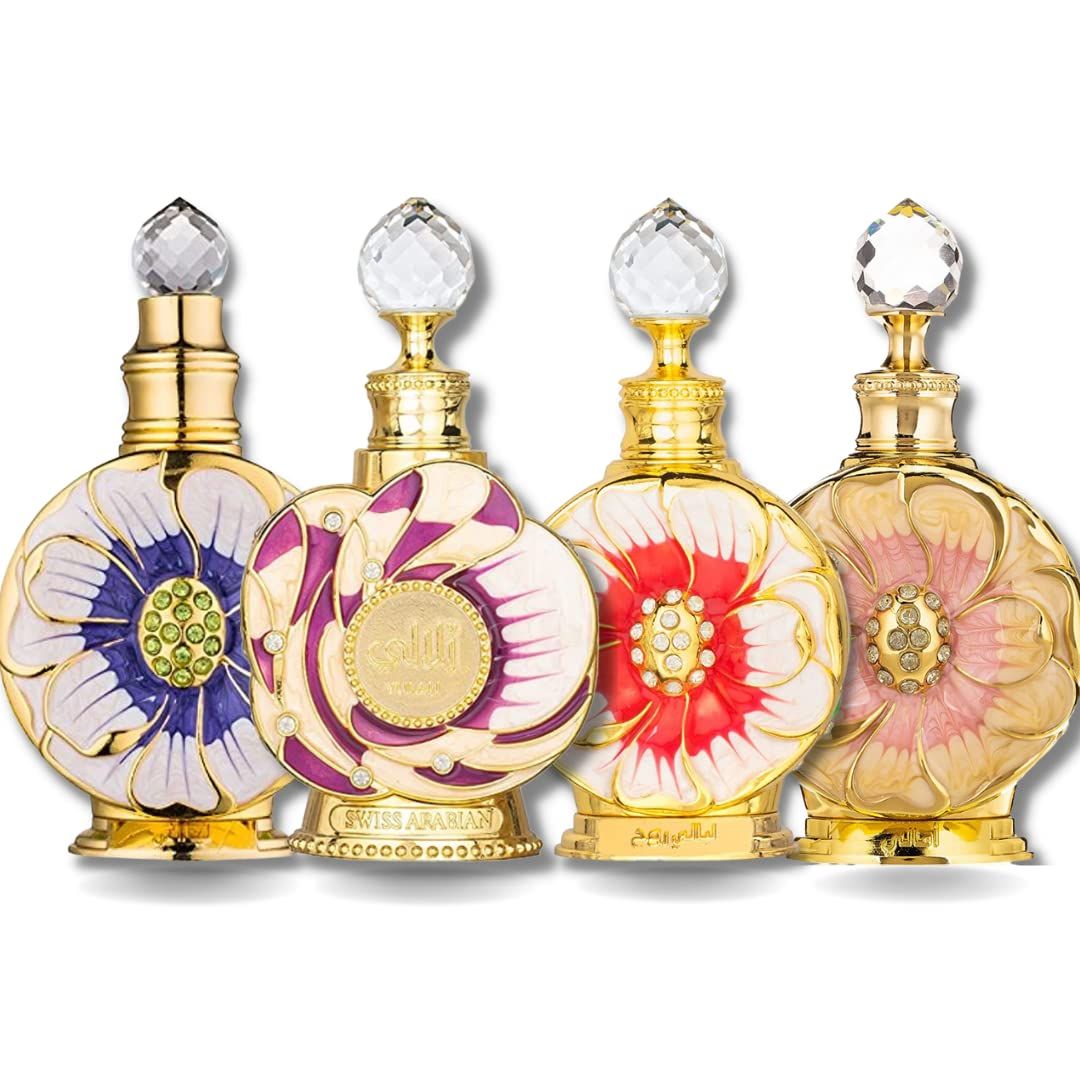 Swiss Arabian Amazing Collection Layali,Yulali,Amaali &amp; Layali Rouge concentrated perfume oils 15ML (0.5Oz). (AMAZING COLLECTION)