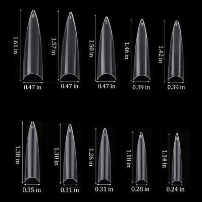600 Pcs Stiletto Nail Tips for Acrylic Nails Long False Nails Clear Fakes Nails Half Cover False Nail Tips