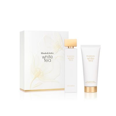 Elizabeth Arden 2 Piece Fragrance Holiday Gift Set, White Tea Eau de Parfum, Womens Perfume Set Includes EDP Spray Perfume &amp; Body Lotion, Musky Woody Floral Scent, 3.3 fl. Oz
