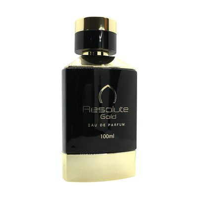 Resolute Gold Eau de Parfum 3.4 oz - Warm Spicy Leather Unisex Perfume with Wood and Amber Accords loved for its long lasting trail and compliment catching aroma