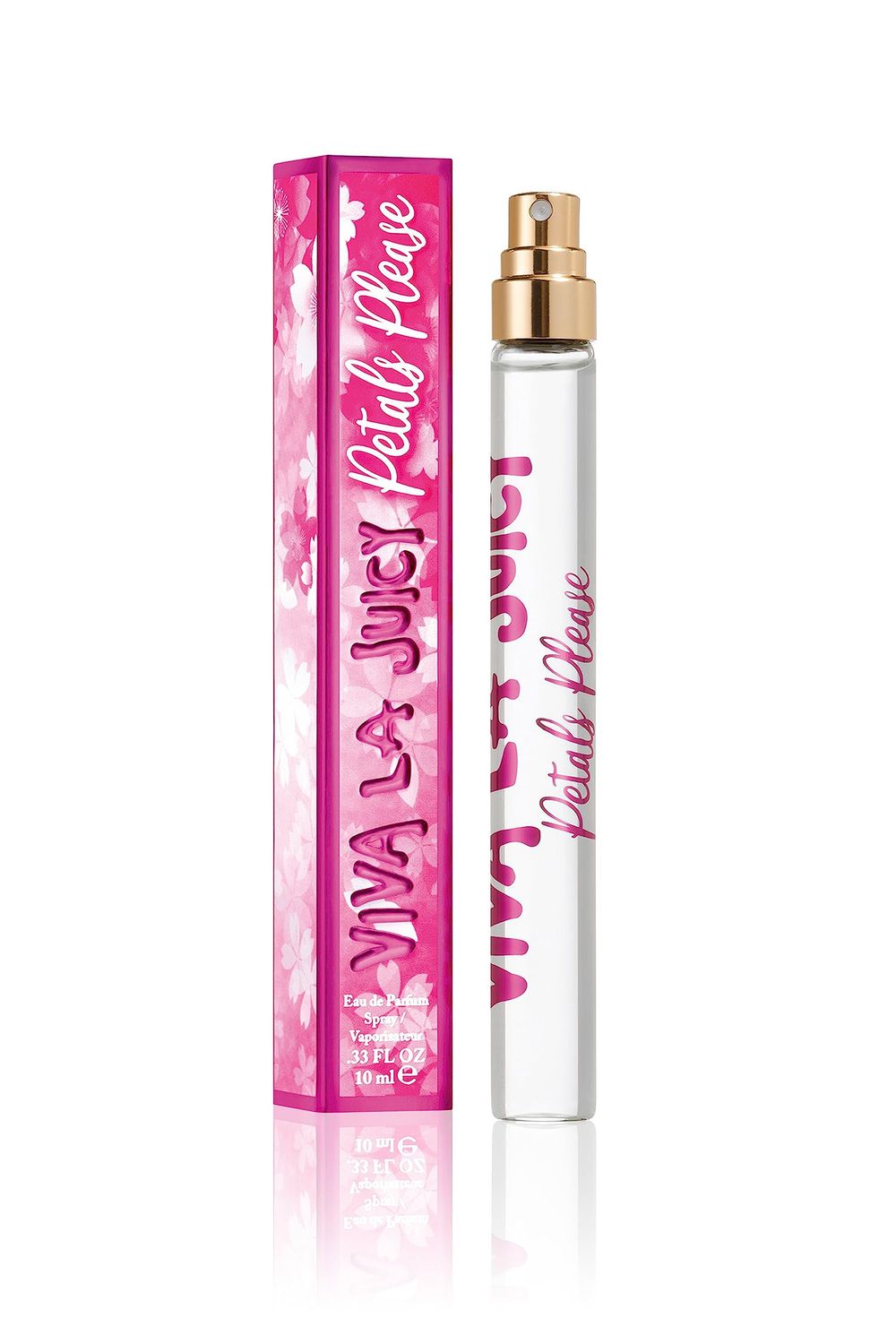 Juicy Couture, Viva La Juicy Petals Eau De Parfum, Womens Mini Perfume with Notes of Lush Waterlily, Pink Freesia &amp; Vanilla Madagascar-Fruity &amp; Floral, EDP Spray Travel Perfume, 0.33 Fl Oz