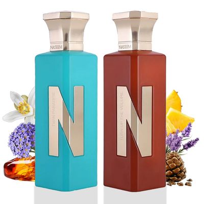 NASEEM Twin Paradise &amp; Turn Up The Volume Aqua Perfume | Unisex Eau De Parfum for Men &amp; Women | Hypoallergenic, Long-Lasting, Fresh &amp; Luxurious Fragrances All Occasion (Combo - 80ml Each)