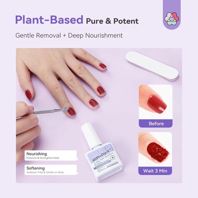 SAVILAND SSPro X Dip Powder Remover Kit: Gentle & Easy Dip Nails Removal No Need Soaking Or Wrapping with Nail File Nail Scraper for Dipping Powder 0.5 Floz Home Use
