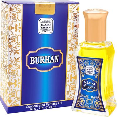 NASEEM Burhan Roll On Perfume Oil 24 ml - Long Lasting Eau De Parfum for Men &amp; Women - Hypoallergenic Arabian Fragrance Oil with Subtle Oud &amp; Musk Scent