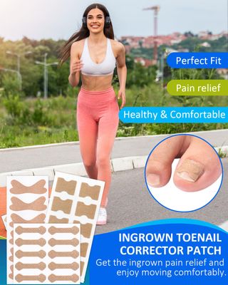 BLATOWN Ingrown Toenail Correction Treatment Tool, 64Pcs Breathable Ingrown Toenail Strips in 3 Types, No Glue Safe Ingrown Toenail Tool with 2 Pedicure Tools for Ingrown Toenail Remover